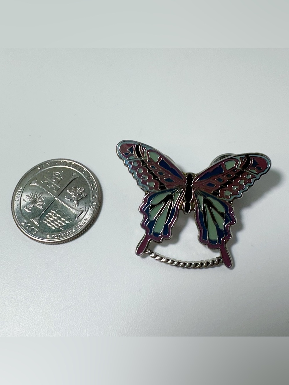 Enameled Butterfly Pin - Picture 8 of 8